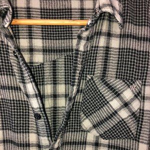 Vintage Shaun White Plaid Button Down Slub Shirt (Gray/Black)